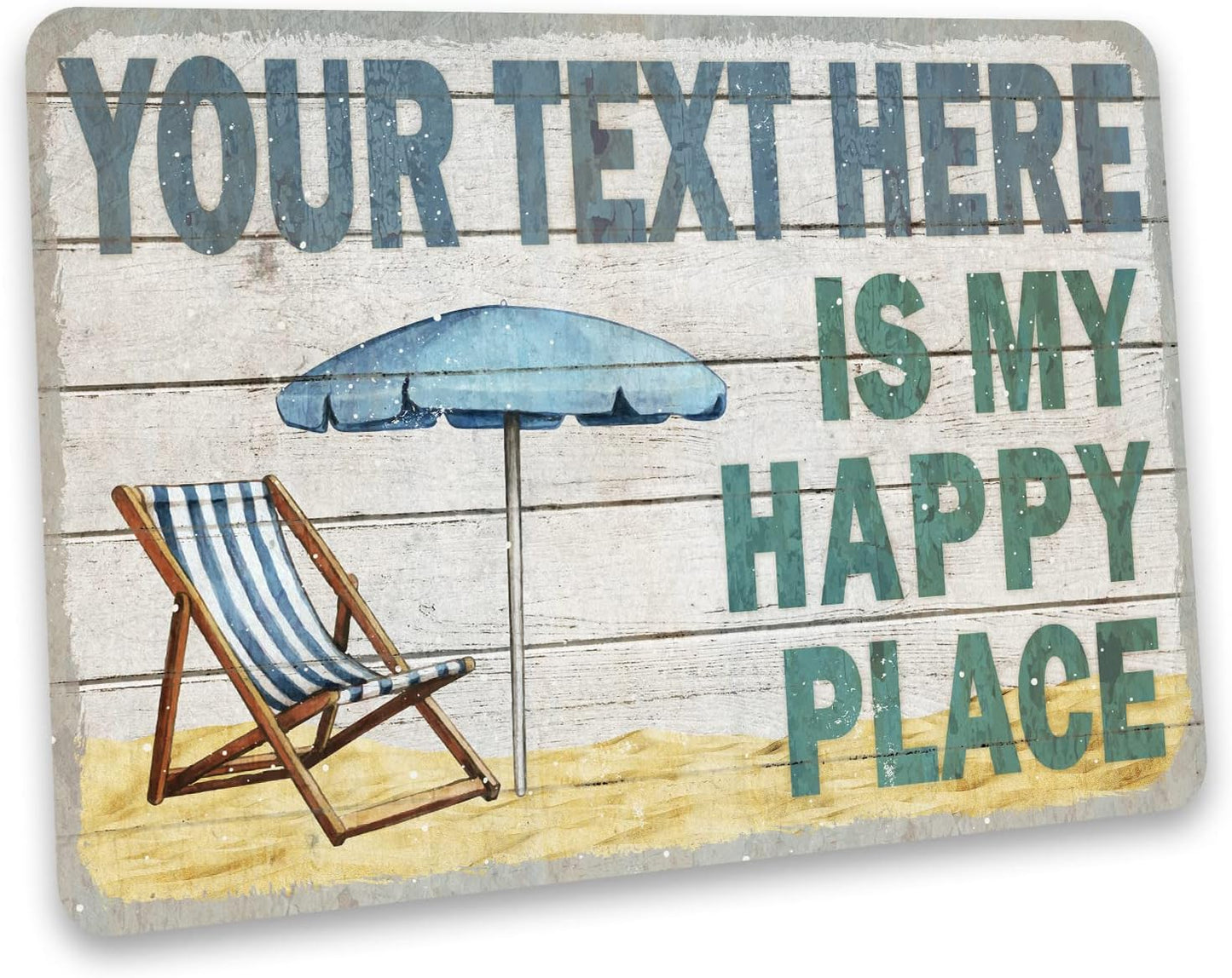 Custom This is My Happy Place Sign Personalized Décor Wall Art Beach Theme Seaside Venice Pismo108122002019