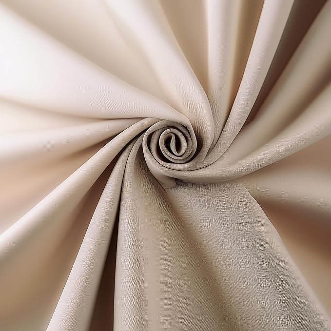 Beige Living Room Blackout Curtains for Bedroom Kitchen 2 Panels Set Thermal Insulated Curtains for Nursery 34x36 Inch Length Home Décor