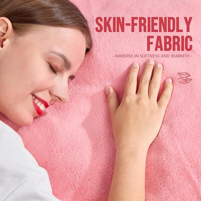 Hobestluk 5ft Bean Bag Chairs for Adults Large Beanbag Chair with Plush Faux Fur Cover Big Bean Bag Chair for Living Room Bedroom Dorm Office - Pink (50” x 50” x 24”)