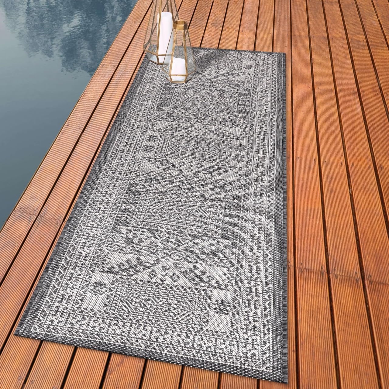 Keen Home Design Terrace Outdoor Runner Rug - 2x10 Washable Indoor/Outdoor Rug for Patio, Kitchen, Balcony, Beach, Garden, Deck and Porch, Size: 2'2"x9'11"