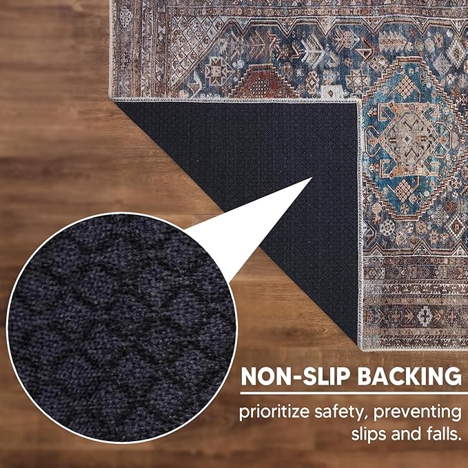 Keen Home Design 3x5 Rug - Machine Washable Entry Rug with Non-Slip Backing, Ideal for Enteryway, Kitchen, Bathroom, Laundry Room - Vintage, Easy Clean, Durable, Low Pile - (3' x 5')