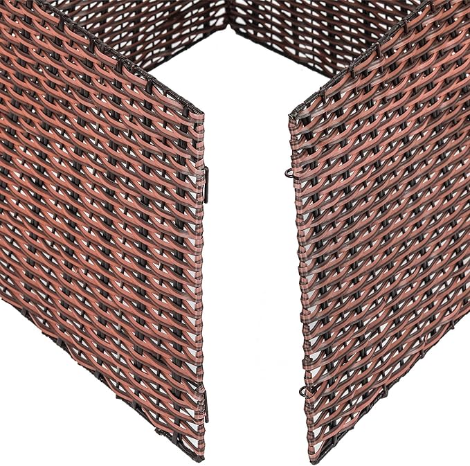 SUNNYPARK Christmas Tree Collar, Handmade Artificial Rattan Wicker Christmas Stand Tree Collar Basket Base Cover for Holiday Decoration-Square Brown