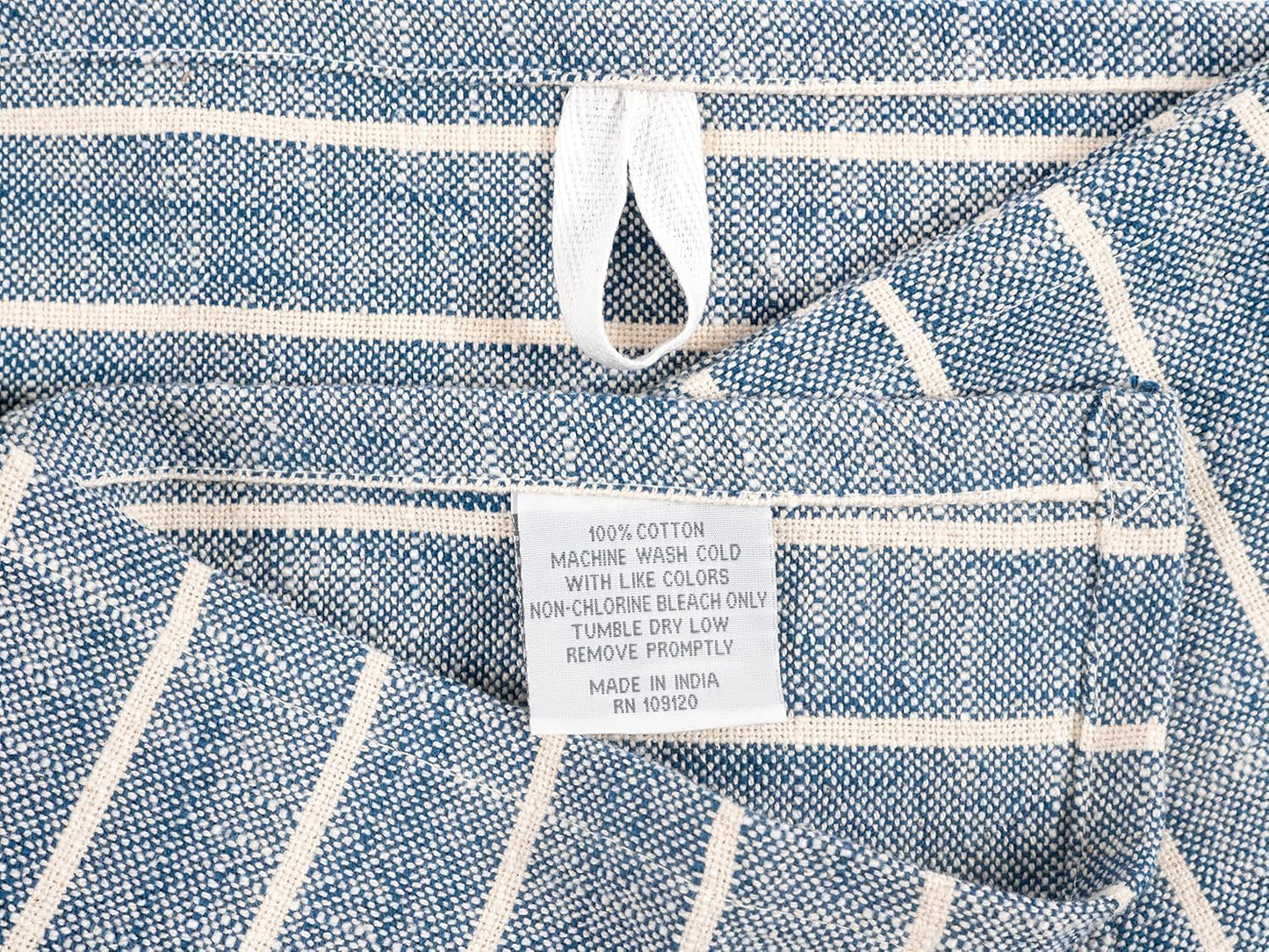 KAF Home Natural Rustic Farmhouse Slubbed Kitchen Towel | 100% Cotton Dish Towel, 18 x 28 Inches | Soft and Absorbent (Navy, Set of 4)