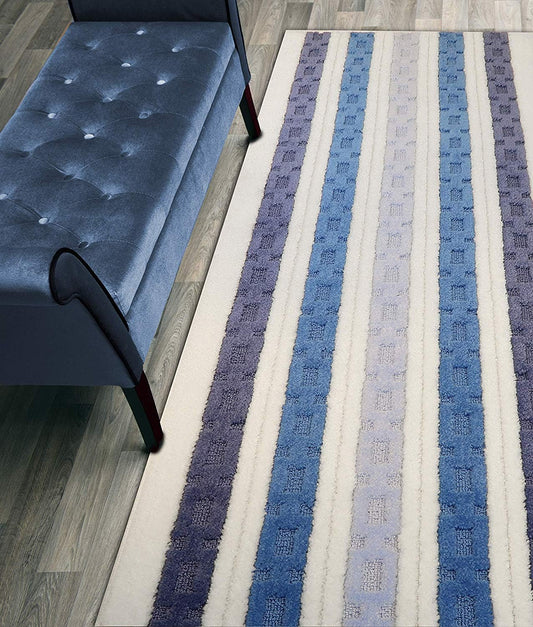 Custom Length Hallway Runner Rug,Slip Resistant,Chain Blue, 26 Inch X 21 feet, Sold and Priced Per Foot