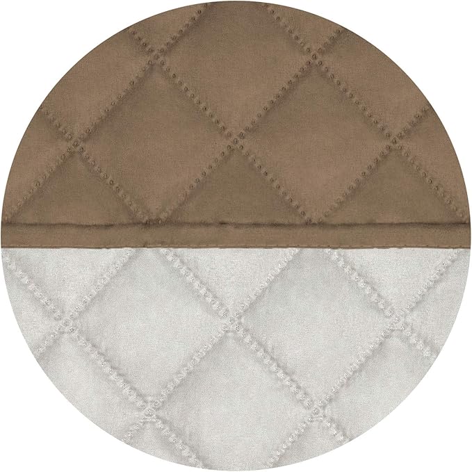 PureFit Reversible Quilted Sofa Cover, Water Resistant Slipcover Furniture Protector, Washable Couch Cover with Non Slip and Elastic Straps for Kids, Dogs, Pets (Oversized Recliner, Camel/Ivory)