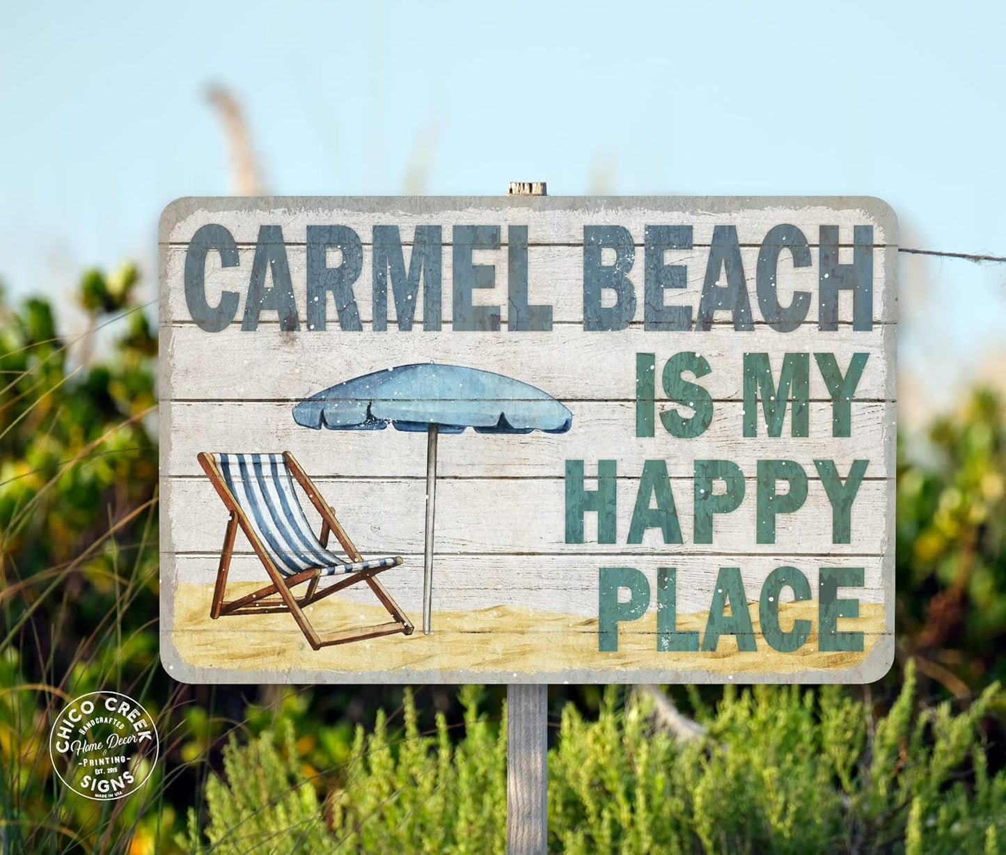 Custom This is My Happy Place Sign Personalized Décor Wall Art Beach Theme Seaside Venice Pismo108122002019