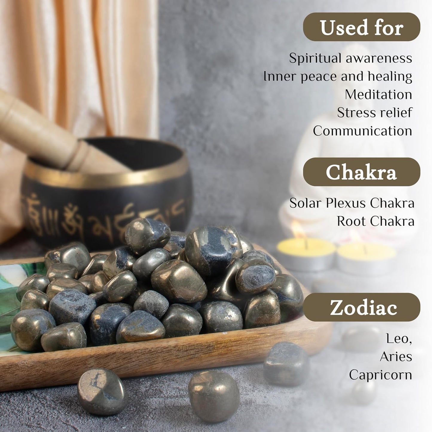 Crocon 1LB Golden Pyrite Tumbled Stones and Crystals Bulk Natural Crystal Kit for Reiki Healing Crystal Polished, Tumble Stones, Chakra Balancing, Good Luck, Reiki Gift, Home Decor Size : 20-25 mm