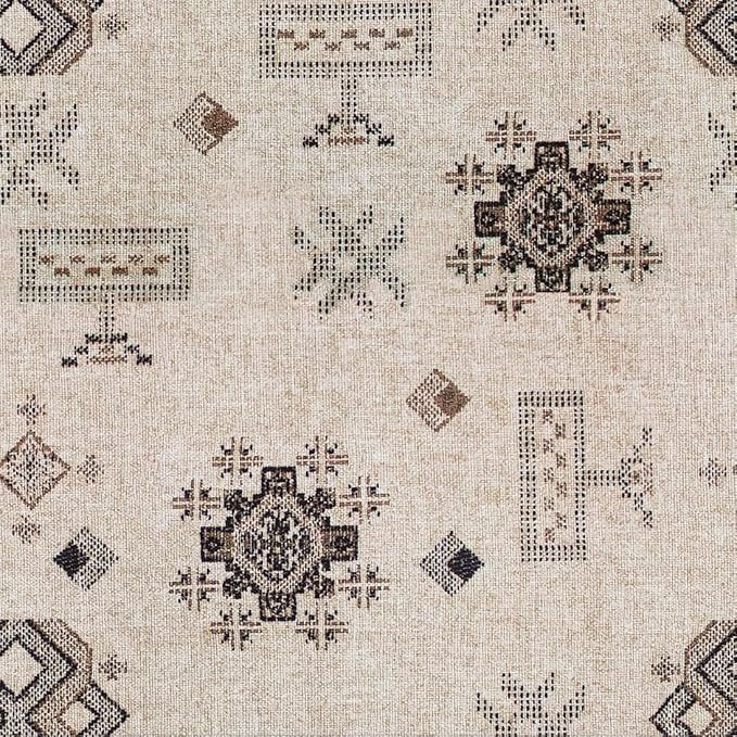 HomePop Oslo Decorative Bench -Cream Contemporary Global Pattern