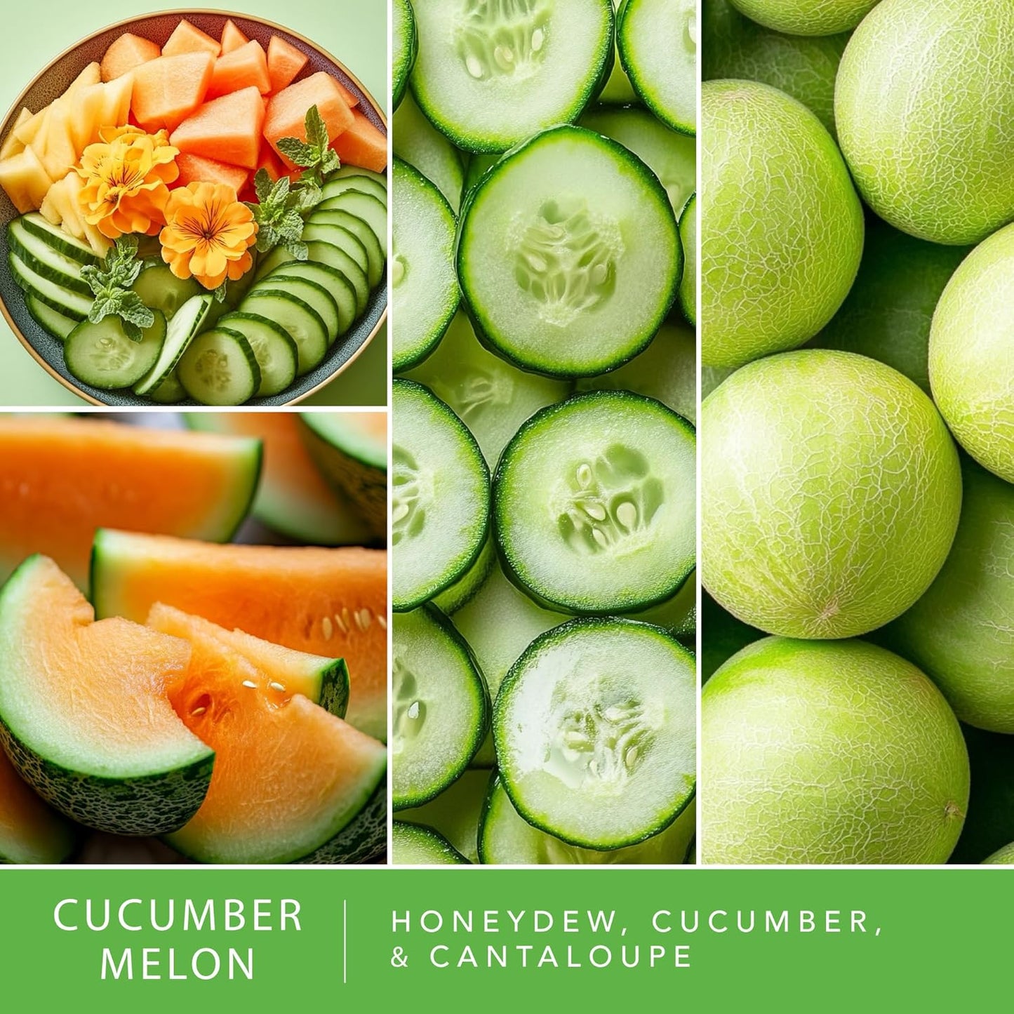 Scentsationals Wax Melts, Wax Cubes Strong Scent - Cucumber Melon - Long Lasting Scented Melts for Warmer, 10 oz (24-Cubes)