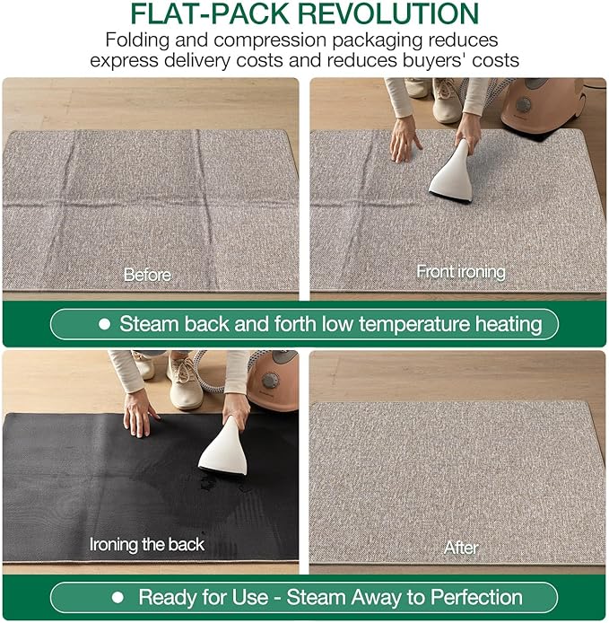 LUMI Ultra Thin Door Mat for Entryway, Low Profile Non Slip Rubber Backing Indoor Doormat, Easy Clean Welcome Entrance Mat for Inside House, Patio,Beige 20"x32"