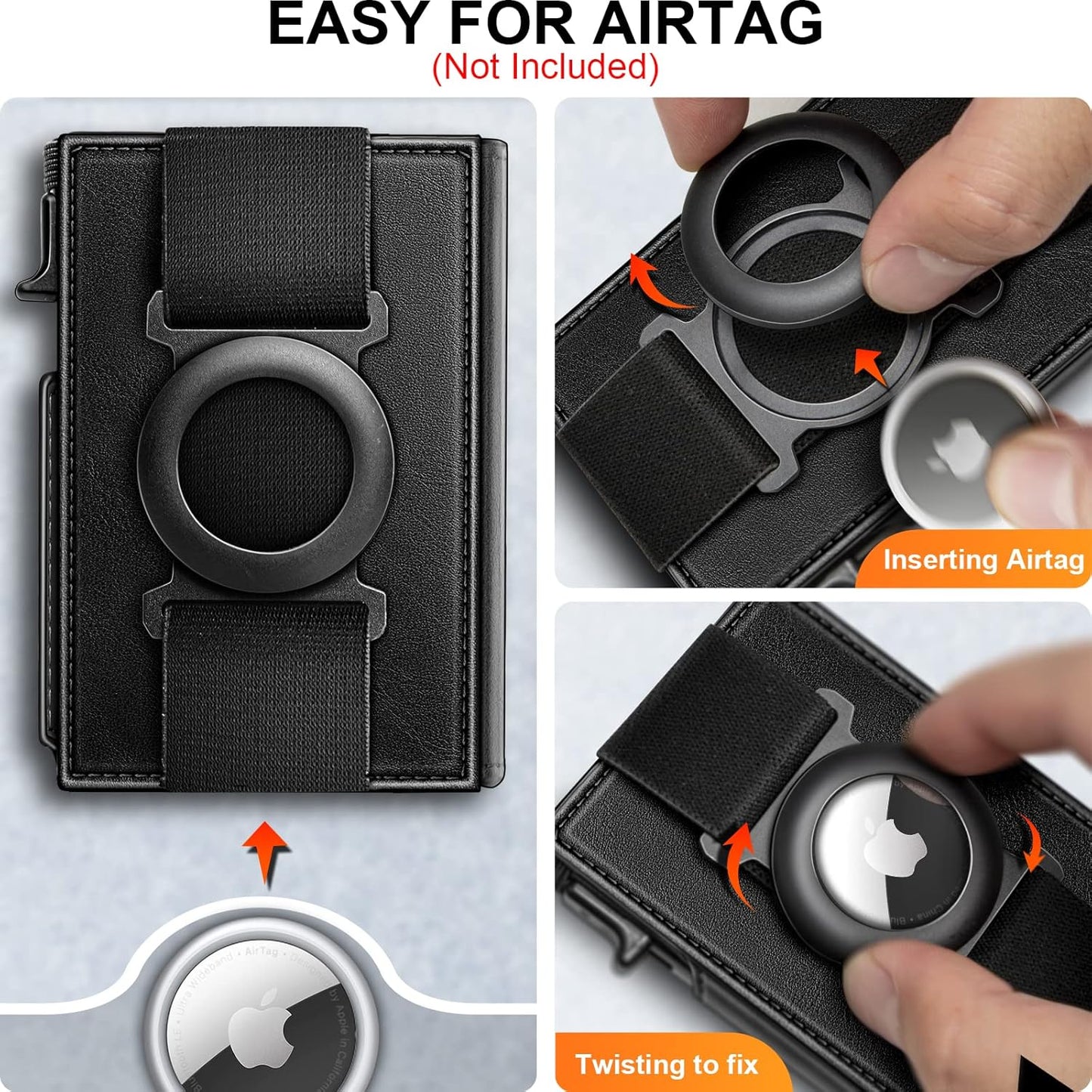 BULLIANT Men Airtag Wallet,Slim Front Pocket Wallet Money Clip for Men Gift 3.8"x2.7",Pop-up Access