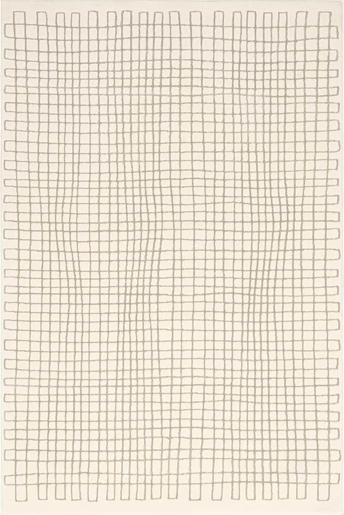 nuLOOM 8' x 10' Indoor Area Rug, 100% Recycled PET, Machine Washable, Oeko-TEX Certified, Medium Pile, Pet-Friendly, Princess Modern Cream