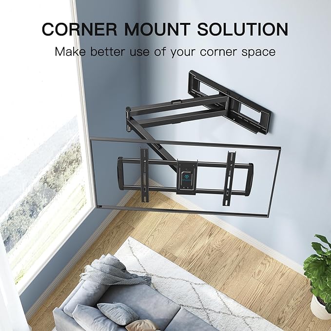 PERLESMITH Long Arm TV Wall Mount for 42-90 inch TVs, Full Motion TV Mount with 42.72 inch Extension Articulating Arm Swivel and Tilt, Max VESA 800x400mm, Holds up to 150 lbs, 16”,18”, 24” Studs