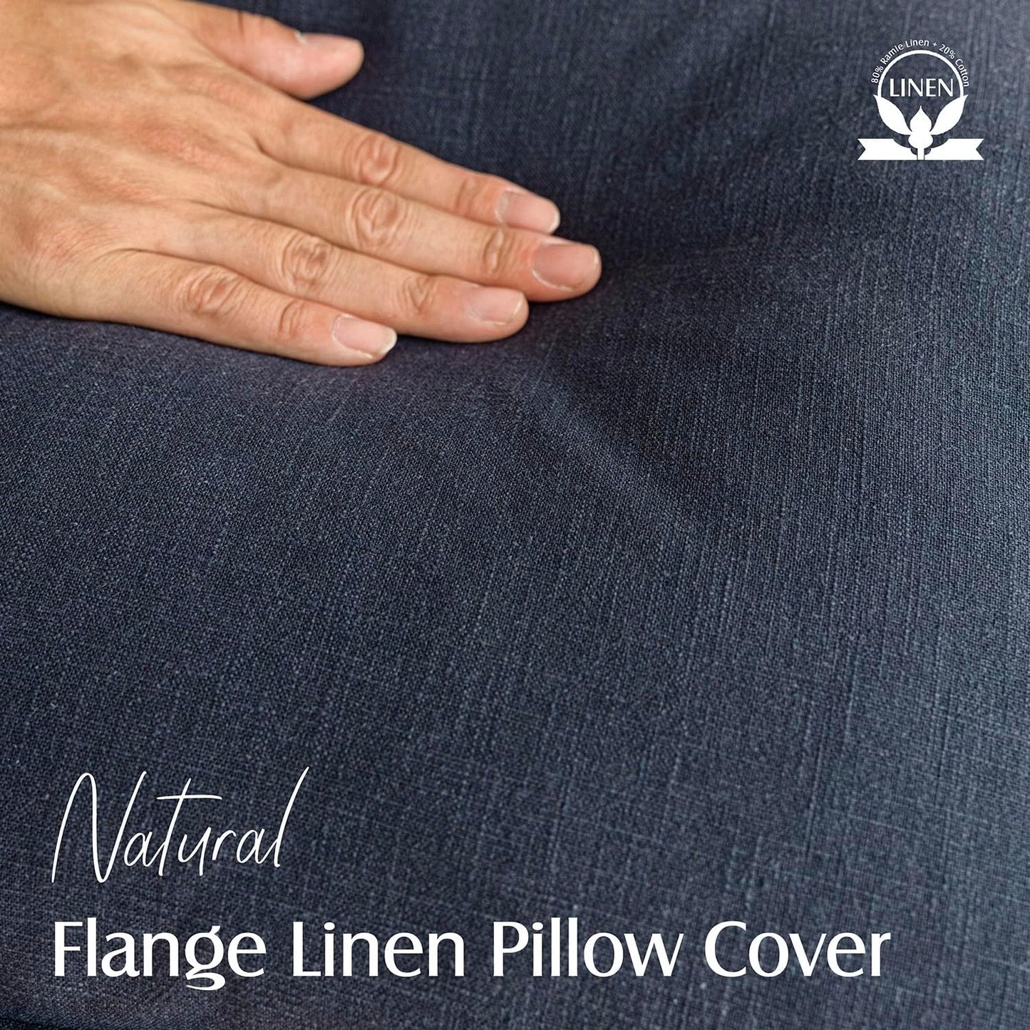 Foindtower Pack of 2, Decorative Linen Soild Throw Pillow Covers Soft Accent Square Cushion Case Boho Farmhouse Pillowcase for Chair Couch Sofa Bedroom Living Room Home Decor 26 x 26 Inch Navy Blue