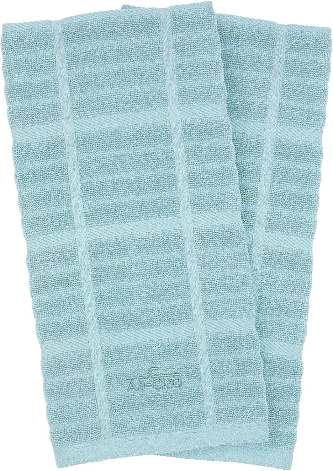 All-Clad Solid Kitchen Towels: Highly Absorbent, Super Soft Long Lasting - 100% Cotton, 17"x30" Tea Towels for Cleaning & Drying Dishes, Pans, Glassware, or Countertops, (2-Pack), Rainfall