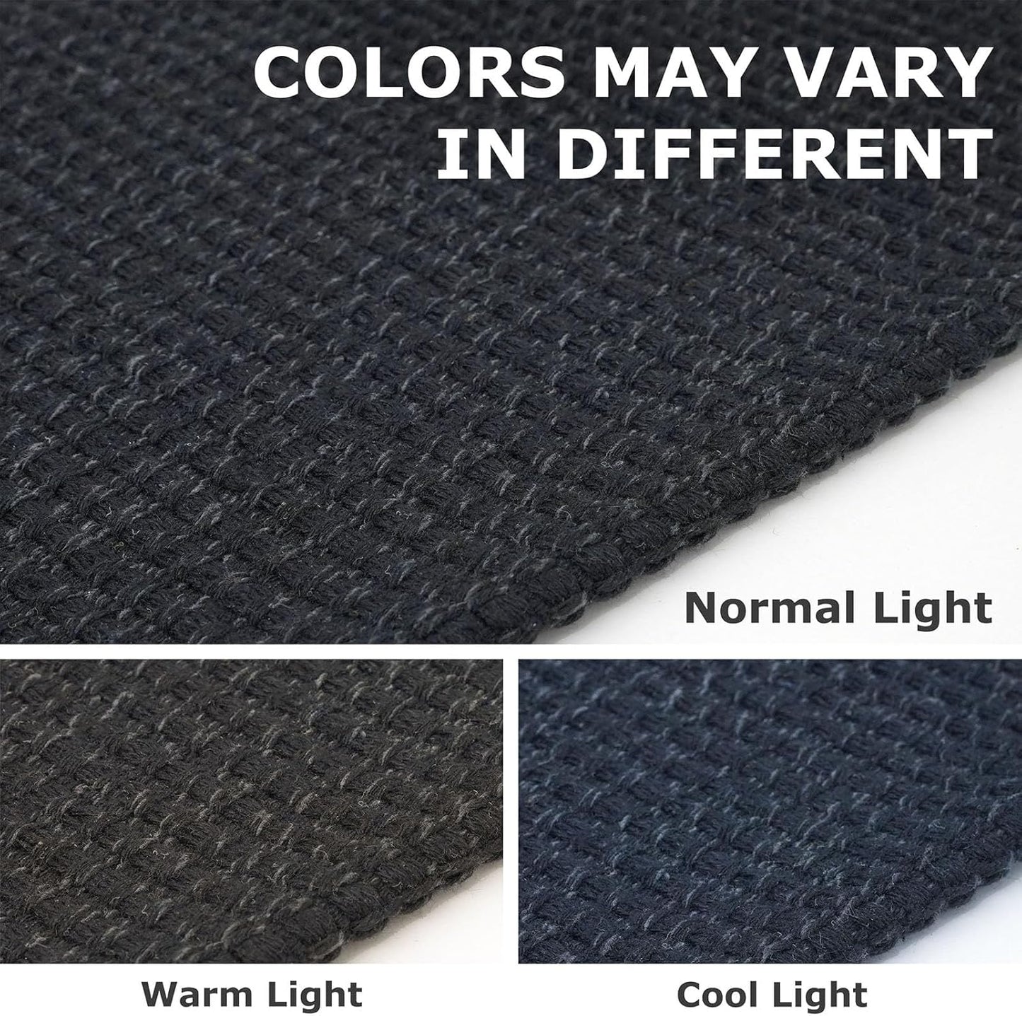 IOHOUZE Washable Area Rug 5x7 Non Slip Rubber Backed Rugs for Living Room, Dining Room Rugs Bedroom Rug, Woven Indoor Floor Carpet for Living Room Nursery, Black/Grey