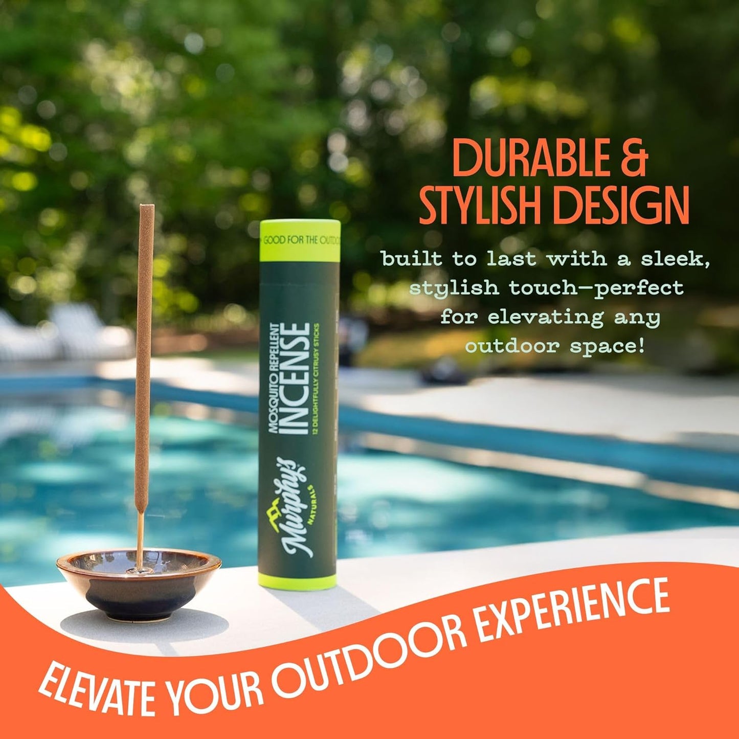 Murphy’s Naturals Stoneware Incense Stick Holder, Cloud White, 4.5” Ash Catcher for Outdoor Use, Durable & Stylish Design for Easy Clean-Up, 1-Pack