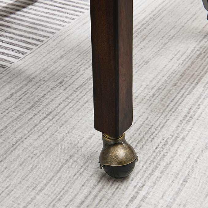 MODERION Large Dinning Chairs with Solid Wood Legs, Boss Caption's Chairs, Office Desk Chairs with Wheels, Classic Swivel Accent Chairs with Upholstered, 31.5”H for Living Kitchen Black SY318BK