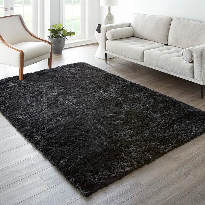 Ophanie 6x9 Black Rugs for Living Room, LargeFluffy Shag Fuzzy Plush Soft Living Room Area Rugs, Floor Shaggy Carpets for Bedroom, Carpet for Kids Boys Girls Dorm Nursery Home Decor Aesthetic