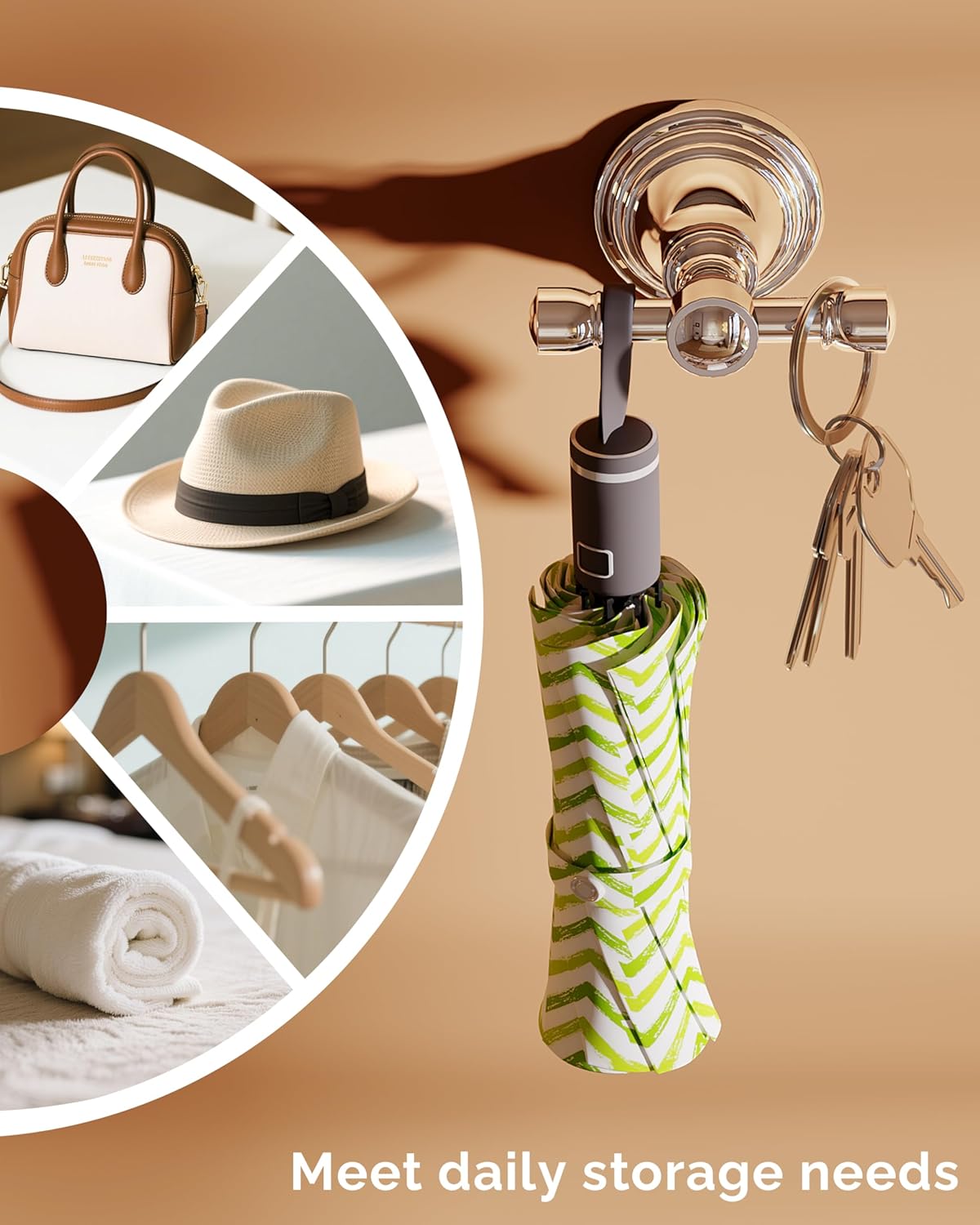 Towel Hook for Bathrooms, Stainless Steel Robe Coat Hook Wall Mount, Heavy Duty Towel Hanger for Kitchen, Bedroom or RV (Chrome)