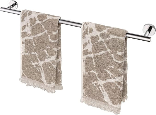 HITSLAM Chrome 25.7 Inch Towel Bar for Bathroom, SUS304 Stainless Steel Bathroom Towel Rack Wall Mounted, Modern Home Decor Bath Towel Holder with Hardware Accessories