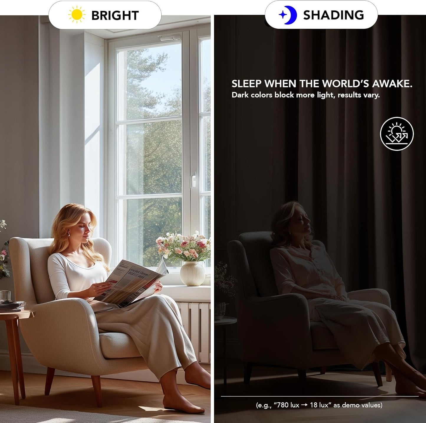 Deconovo Blackout Curtains for Bedroom – Set of 2 42W x 54L Inch Thermal Insulated & Noise Reducing Panels–Home Window Room Darkening Sustainable Grommet Drapes for Living Room and Nursery, Brown