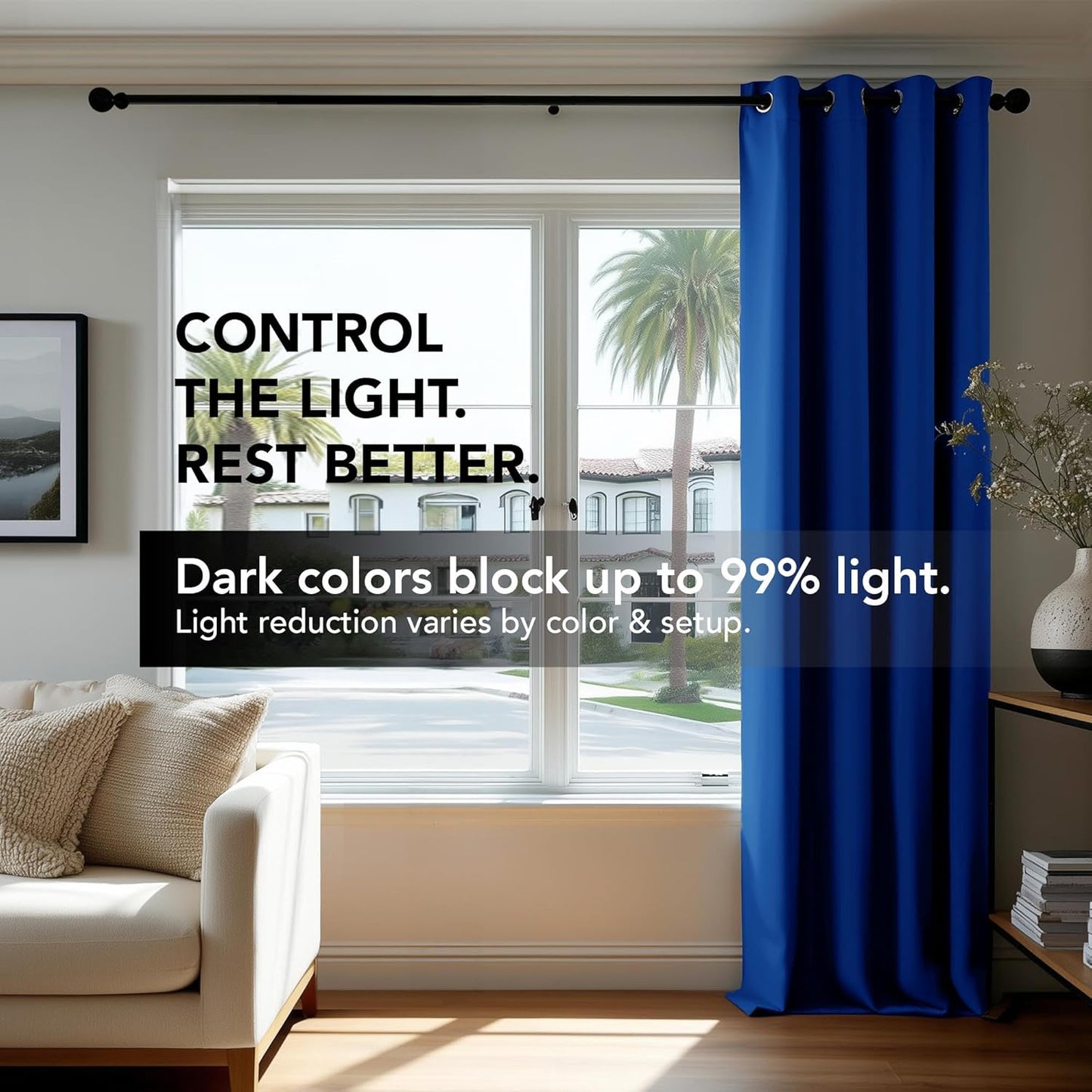 Deconovo Blackout Curtains for Bedroom – Set of 2 52W x 84L Inch Thermal Insulated & Noise Reducing Panels–Home Window Room Darkening Sustainable Grommet Drapes for Living Room and Nursery, Royal Blue