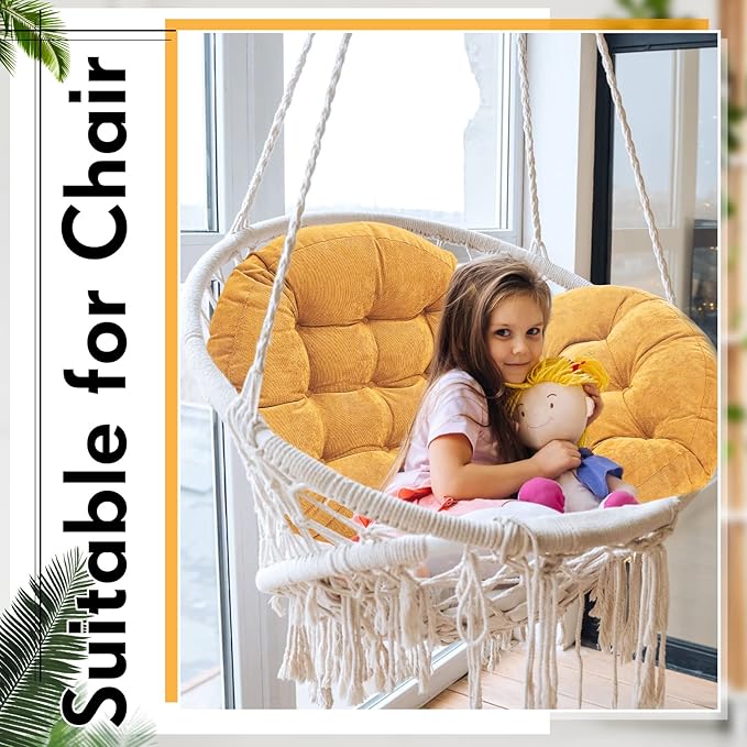 Jerify 4 Pcs Floor Pillow Cushions 22 x 22 Inch Round Square Large Meditation Floor Pillow for Classroom Adult Meditation Picnic Party Cushion for Seating Gift Christmas(Yellow,Round)