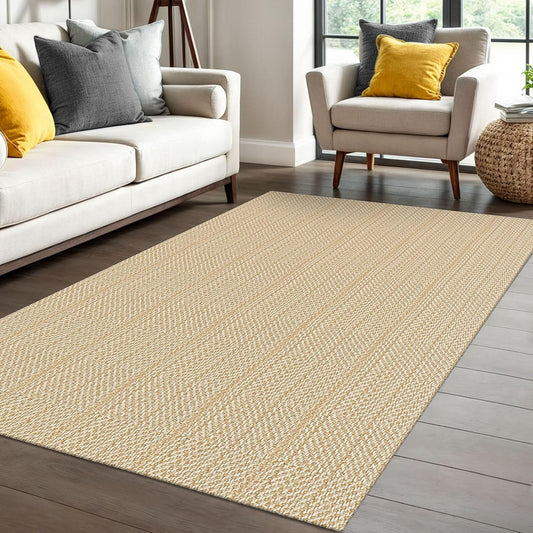 IOHOUZE Washable Area Rug 4x6 Non Slip Rubber Backed Woven Rugs for Entryway Indoor Bedroom Rugs Kitchen Rug Floor Throw Carpet for Entrance Front Door Living Room, Warm Beige/Orange/Apricot