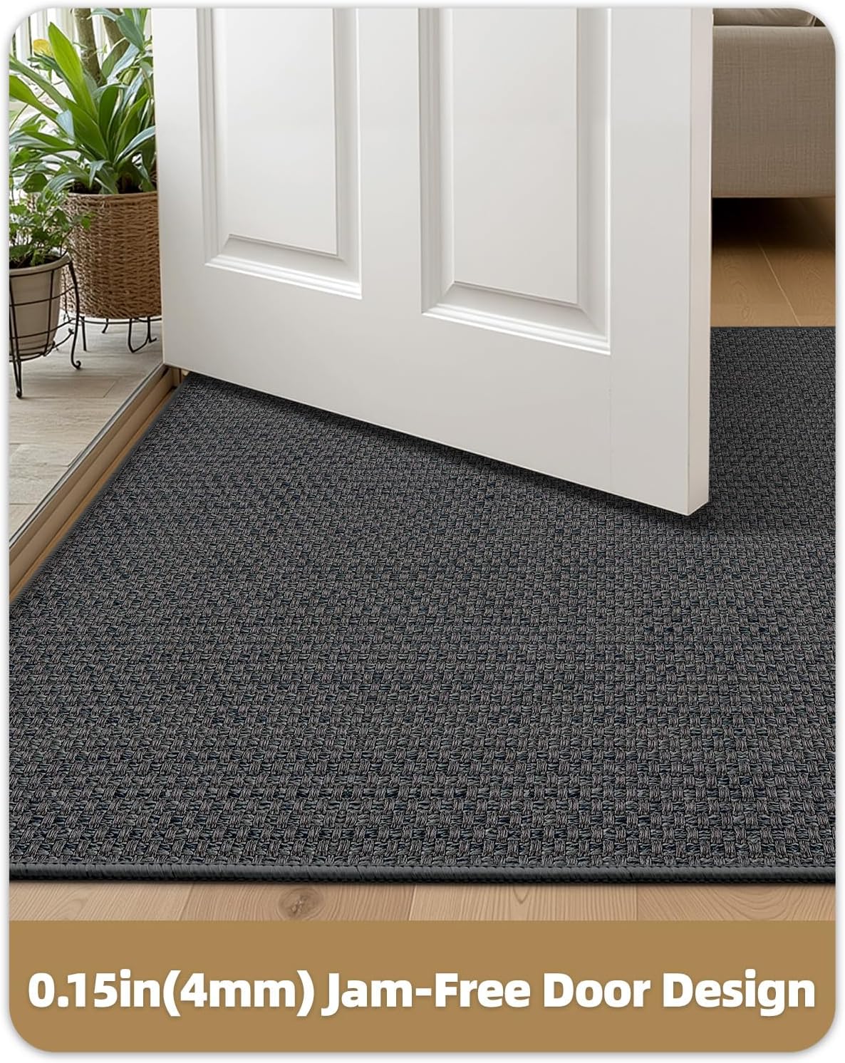 Color&Geometry Front Door Mat Indoor 21"x31", Rugs for Entryway, Non Slip Washable Absorbent Low-Profile Inside, Entry Rug Door Mat Indoor Entrance, Grey (Fold)