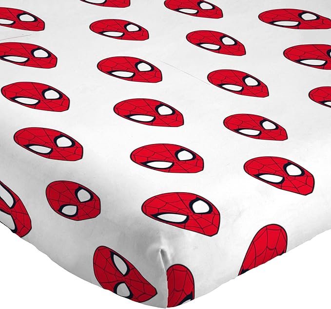 Jay Franco Kids Sheet Set with Fitted, Flat Sheets & Pillow Cover - Ultra-Soft Bedding with Pillowcase for Room Decor, Red - Spiderman, 3 Piece Twin