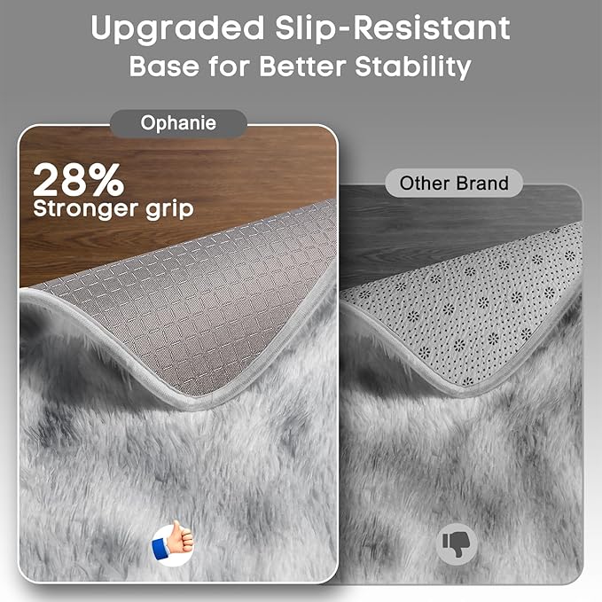 Ophanie 6x9 Tie-Dyed Grey&White Area Rugs for Living Room Bedroom, Fluffy Shag Large Fuzzy Plush Soft Throw Rug, Gray Large Shaggy Floor Big Carpets, Kids Home Decor Aesthetic, Nursery