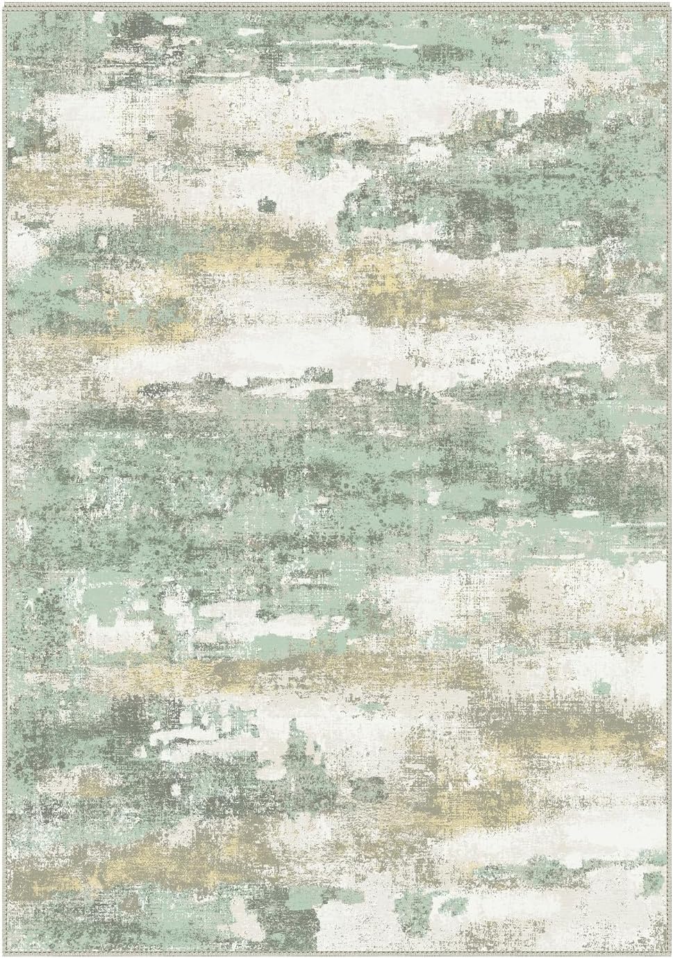 Area Rugs 10x14 for Living Room Bedroom, Modern Abstract Machine Washable Large Light Green Rug Soft Rug, Low Pile Floor Carpet with Non Slip Backing for Dining Room