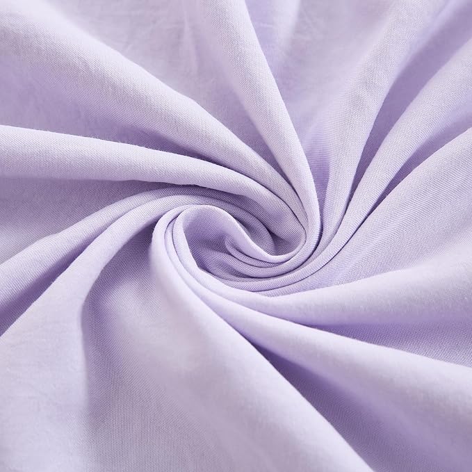 Merryword Lilac Purple Pillowcases King Size Ruffled Pillow Shams Set of 2 Cute Pillowcases Light Purple Shabby Chic Pillow Cover 2 Pack