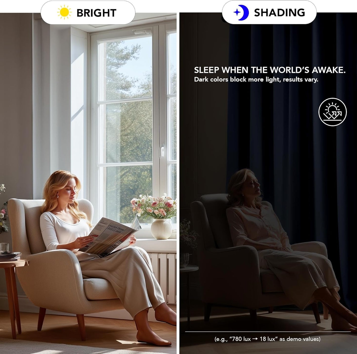 Deconovo Blackout Curtains for Bedroom – Set of 2 42W x 45L Inch Thermal Insulated & Noise Reducing Panels–Home Window Room Darkening Sustainable Grommet Drapes for Living Room and Nursery, Navy Blue