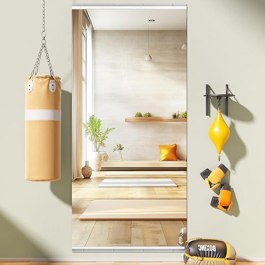 Home Gym Mirror, 83'' x 40'' x 1PCS, Large Full Body Mirror for Yoga, Frameless Tempered Glass, Wall Mounted for Home Gym, Garage, Bedroom, Bathroom