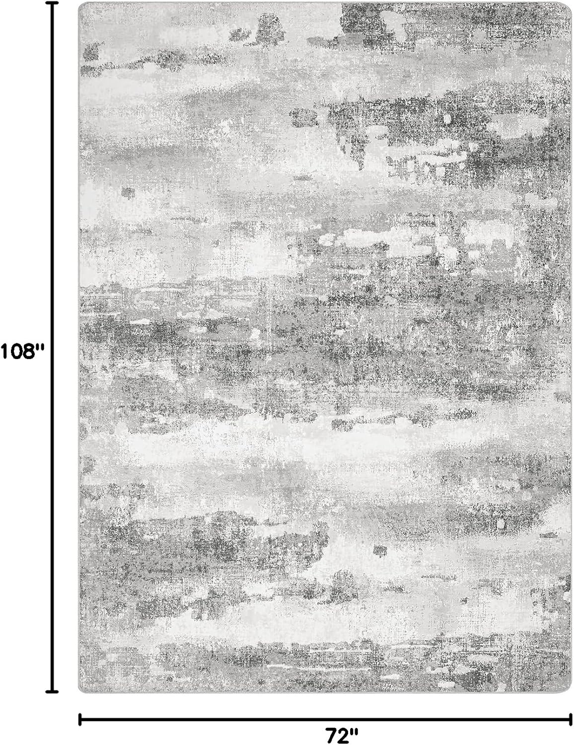 Area Rugs 6x9 for Living Room Bedroom Machine Washable Large Gray Area Rug Abstract Soft Throw Rug, Indoor Floor Cover, Lightweight Non Slip Backing Thin Rug