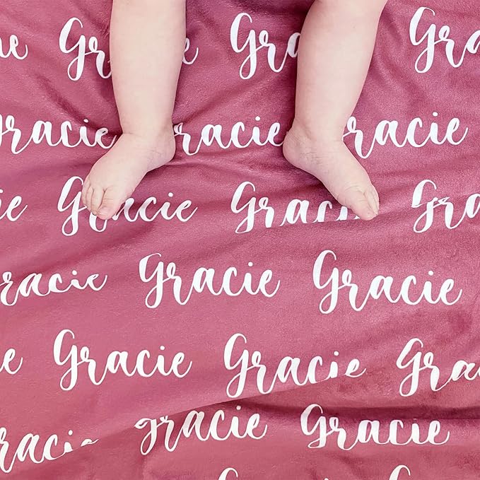 Yofair Ships Next Day, Personalized Baby Blanket with Name Custom Blanket with Letter Words Soft Plush Flannel Throw Blanket for Baby Kids Adults Friends Families