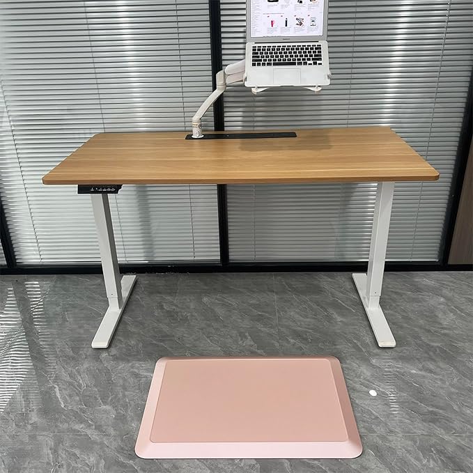 1" Extra Thick Anti Fatigue Floor Mat 70" L x 17" W,Kitchen Mat, Standing Desk Mat,140D Advanced PU Foam Ergonomic Comfort at Home, Office, Garage, Sink (Light Pink)