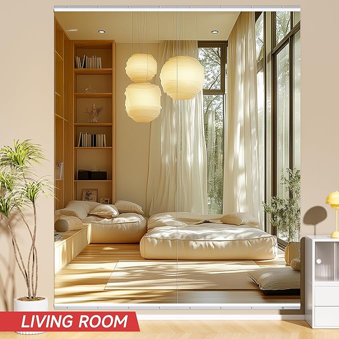 Home Gym Mirror, 95'' x 40'' x 2PCS, Large Full Body Mirror for Yoga, Frameless Tempered Glass, Wall Mounted for Home Gym, Garage, Bedroom, Bathroom