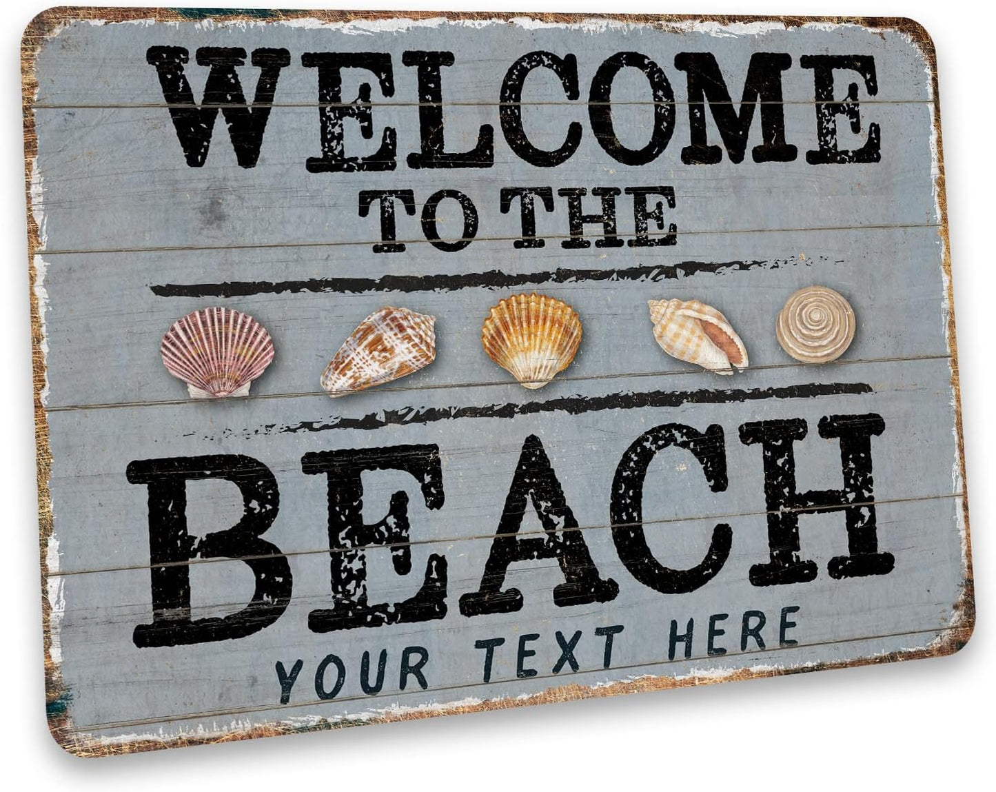 Welcome To The Beach Custom Beach Décor Wall Art Sign Souvenir Beach House Rental Seashell Nautical 108122002016