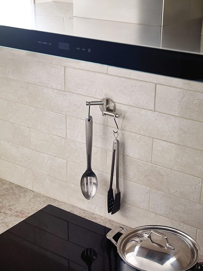 Moen YB0402BN Align Modern Double Swivel Robe Hook, Brushed Nickel