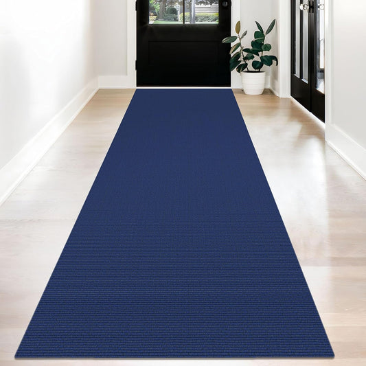 KOZYFLY Washable Runner Rug 3x12 ft Hallway Kitchen Runner Rugs with Rubber Backing Bobo Non Slip Entryway Runner Indoor, Long Carpet Runners for Hall Kitchen Entryway, Royal Blue