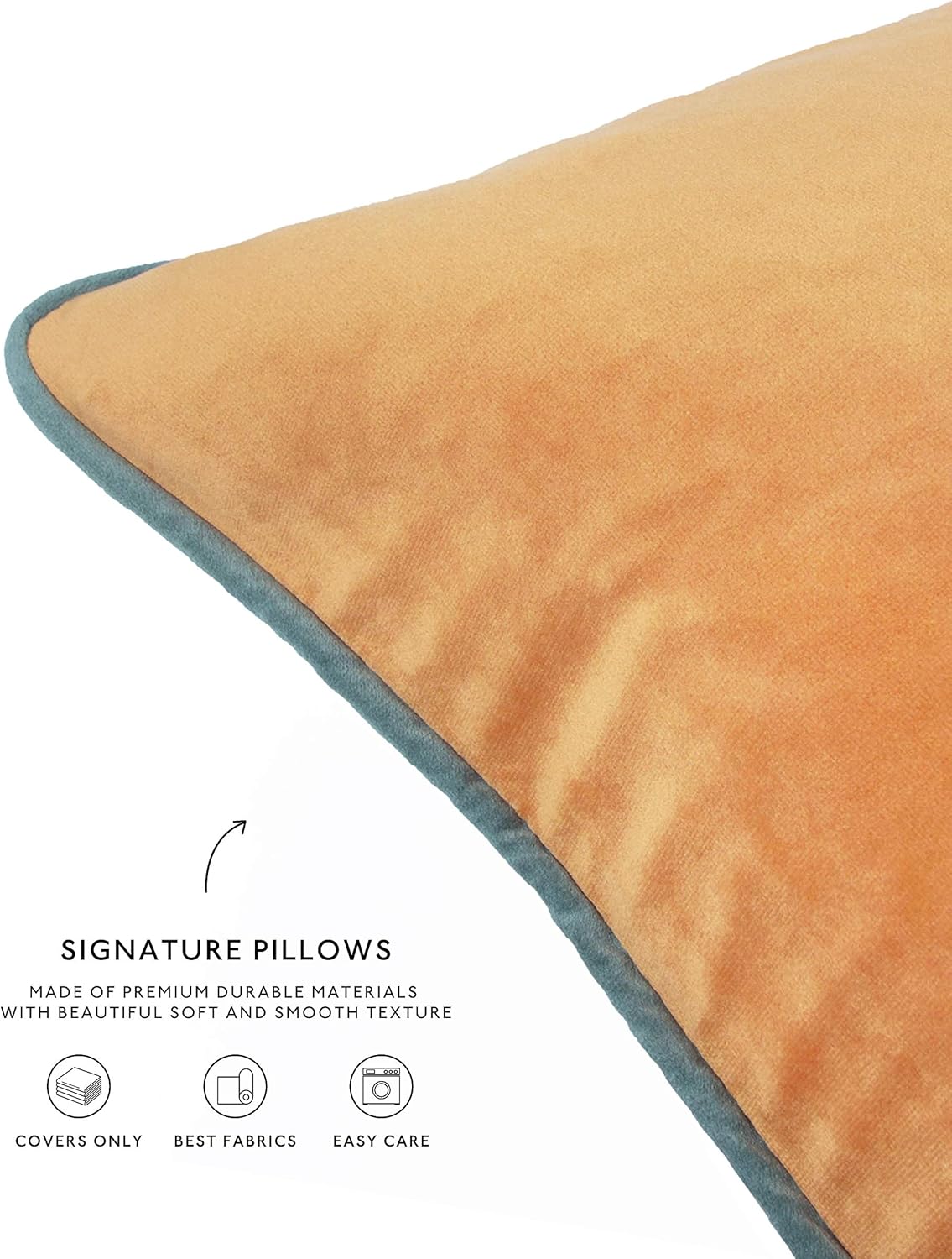 MONDAY MOOSE Decorative Throw Pillow Covers Cushion Cases, Set of 4 Soft Velvet Modern Double-Sided Designs, Mix and Match for Home Decor, Pillow Inserts Not Included (12x20 inch, Orange/Teal)