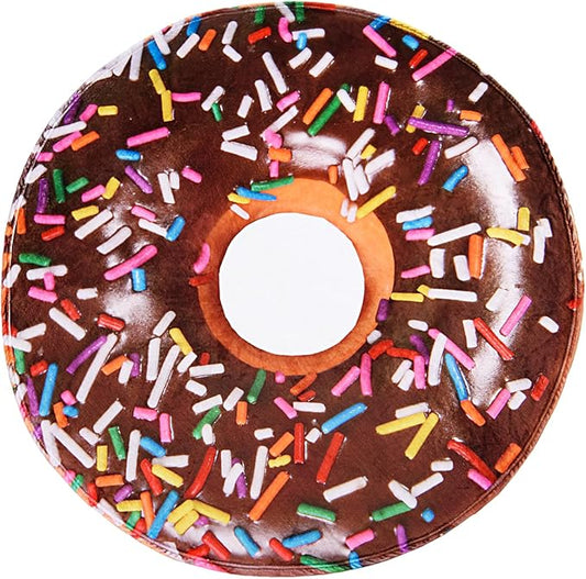 Vessia Brown Donuts Printed Throw Blanket, Realistic Funny Food Blanket for Adults and Kids, 300GSM Soft Giant Donuts Throw for Couch, Sofa, Bed, Fun Decor for All Seasons (60 inches)