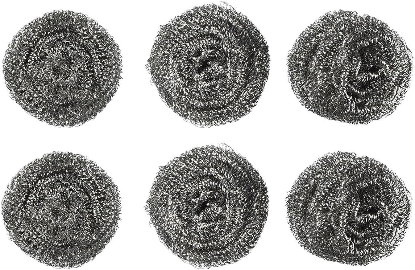 Fuller Brush Stainless Steel Scrubbing Sponges – 2-Pack (2 Sets of 3 = 6 Pieces) – Heavy Duty Kitchen Scour Sponges for Dishes, Pots & Pans