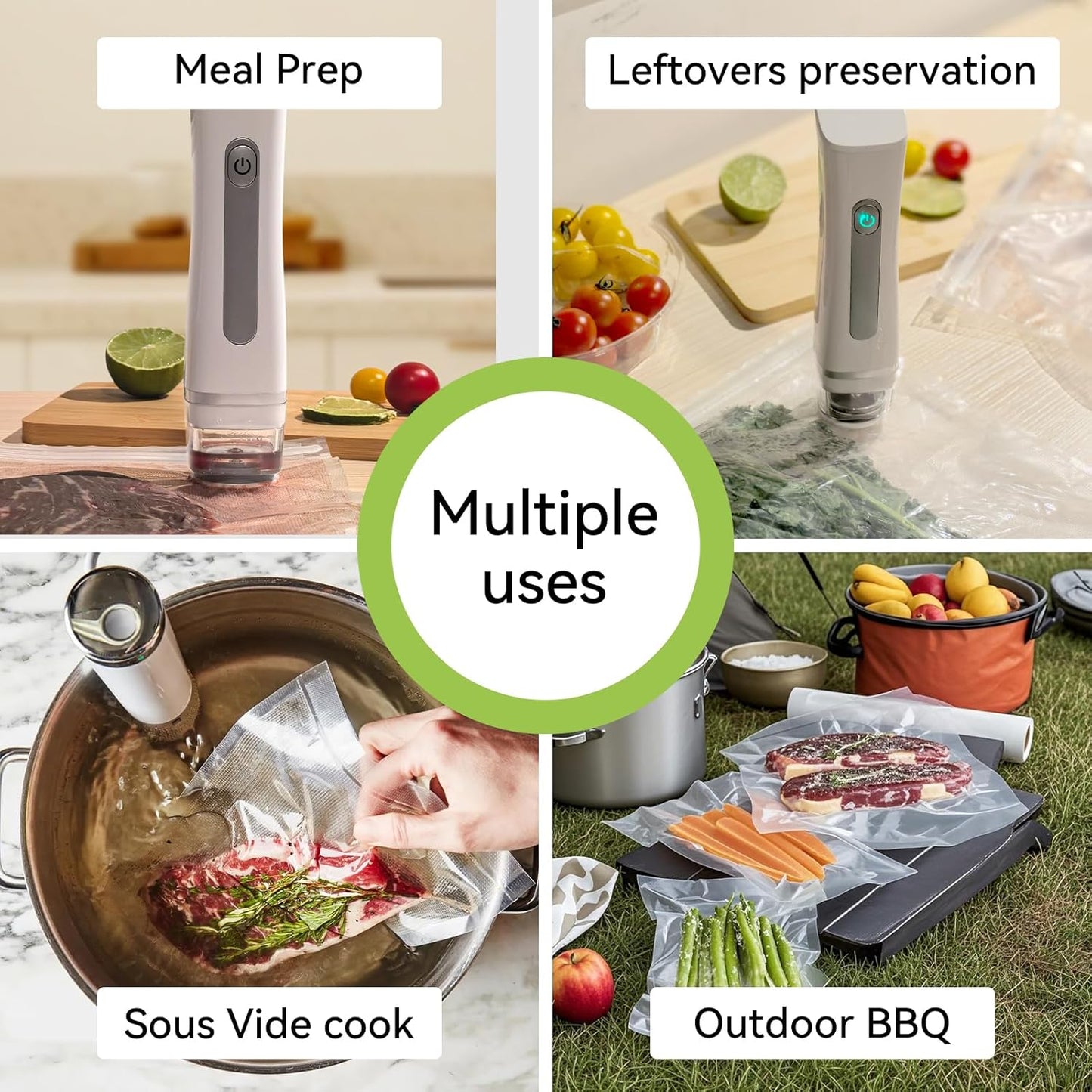 15 Pcs 12”x13” Reusable Vacuum Sealer Freezer Bags with Air Valve for Food Storage and Preservation, for Leftover Save, Meal Prep, Sous Vide Cook, Outdoor BBQ. BPA Free, Dishwasher Safe Microwavable