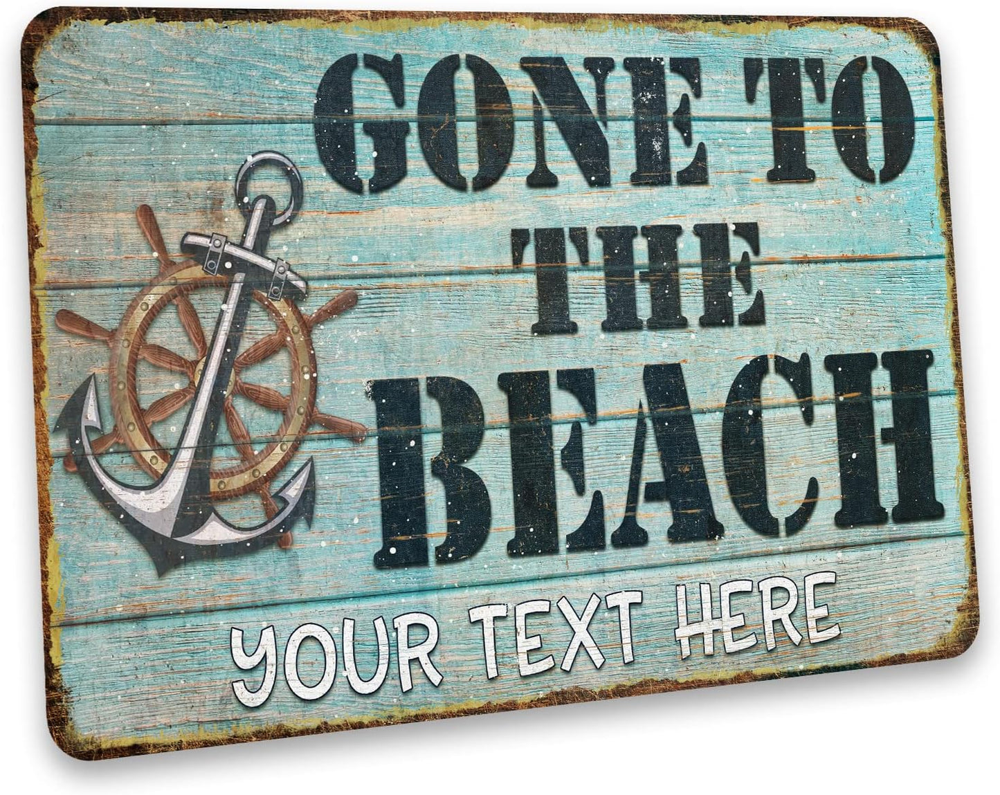 Gone To The Beach Custom Sign Your Text Here Souvenir Beach House Décor Wall Art Nautical Summer 208122002015