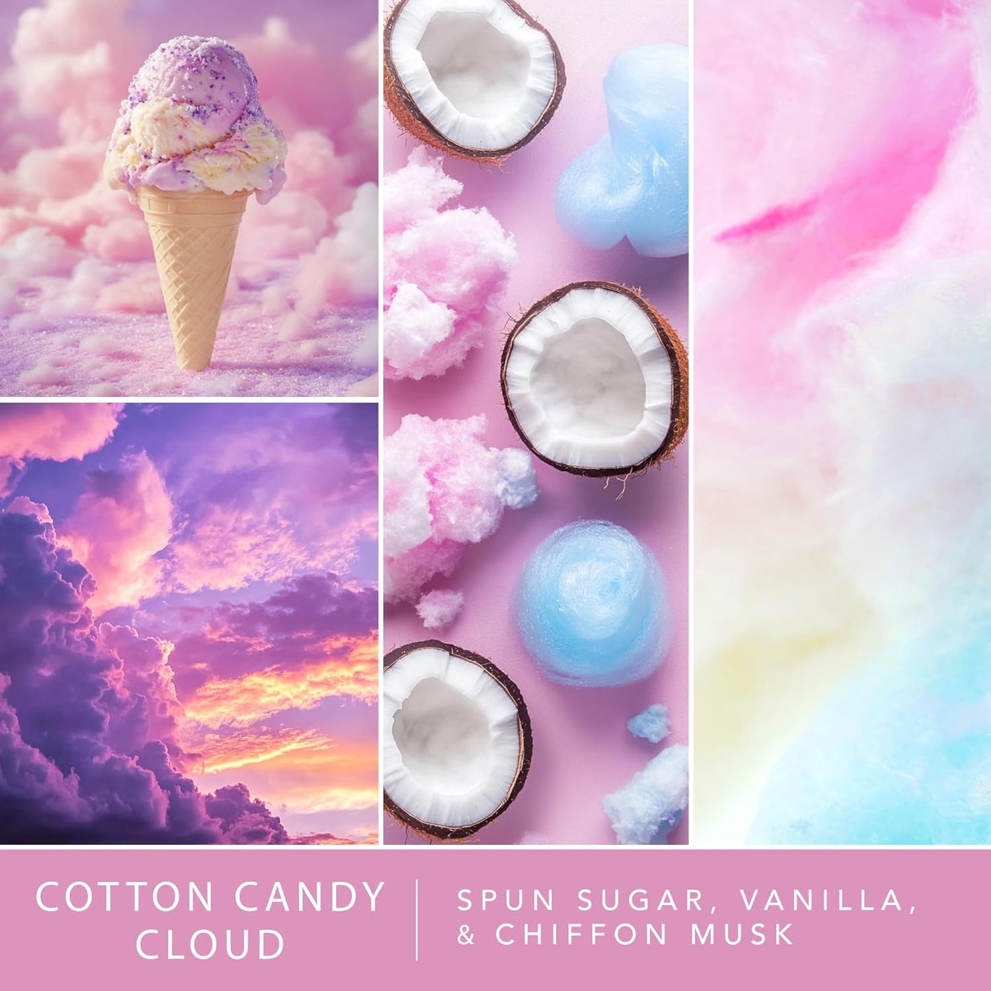 Scentsationals Wax Melts, Wax Cubes Strong Scent - Cotton Candy Cloud - Long Lasting Scented Melts for Warmer, 10oz (24-Cubes)