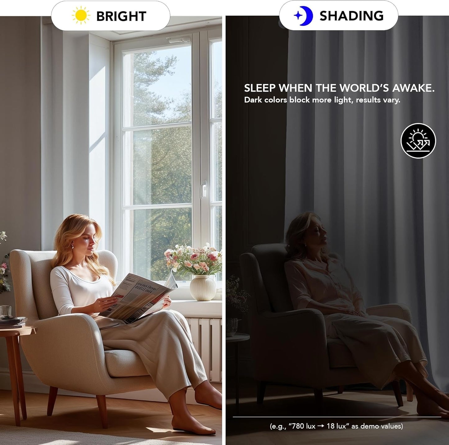 Deconovo Blackout Curtains for Bedroom – Set of 2 52W x 96L Inch Thermal Insulated & Noise Reducing Panels–Home Window Room Darkening Sustainable Grommet Drapes for Living Room and Nursery, Star White